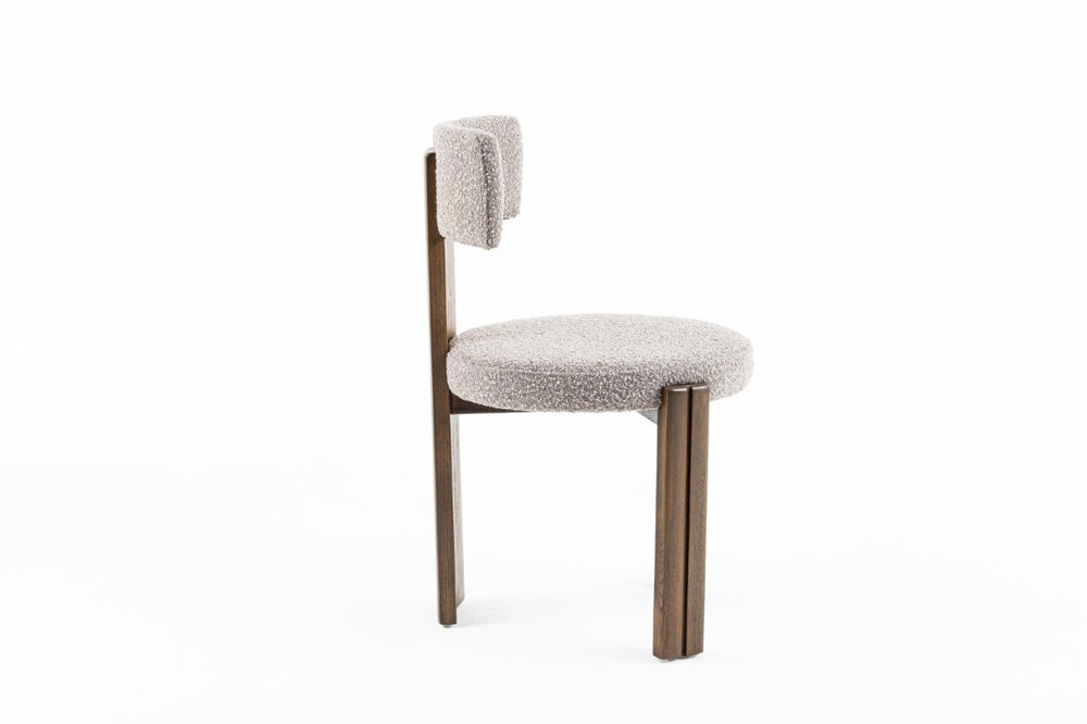VIG Furniture Sheridan Mid-Century Dining Chair In Grey Fabric With Walnut Ash Legs, Armless T-Back Comfort VGDWJ1310-GRY