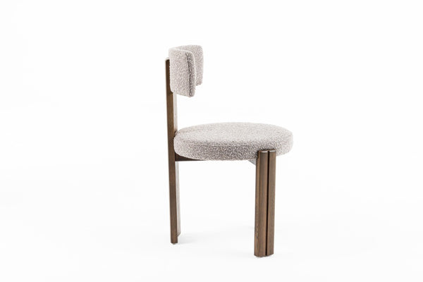 VIG Furniture Sheridan Mid-Century Dining Chair In Grey Fabric With Walnut Ash Legs, Armless T-Back Comfort VGDWJ1310-GRY