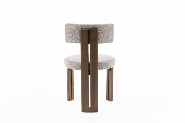 VIG Furniture Sheridan Mid-Century Dining Chair In Grey Fabric With Walnut Ash Legs, Armless T-Back Comfort VGDWJ1310-GRY