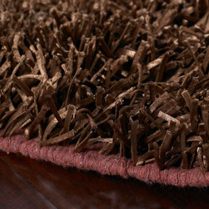 Surya Shimmer 5' X 8' Handmade High Pile Rug - Durable Polyester, Modern Design, Perfect For Any Space Medium Brown Polyester Shi5000-8106