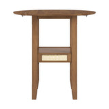 Homelegance By Top-Line Delroy Cane Accent Counter Height Table Oak Rubberwood