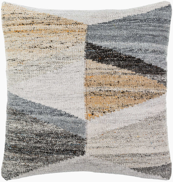 Surya Shinola 18"X18" Modern Accent Pillow - Luxuriously Soft, Recycled Fabric For Stylish Home Decor Light Gray Recycled Pet Yarn,Polyester Shl001-1818p