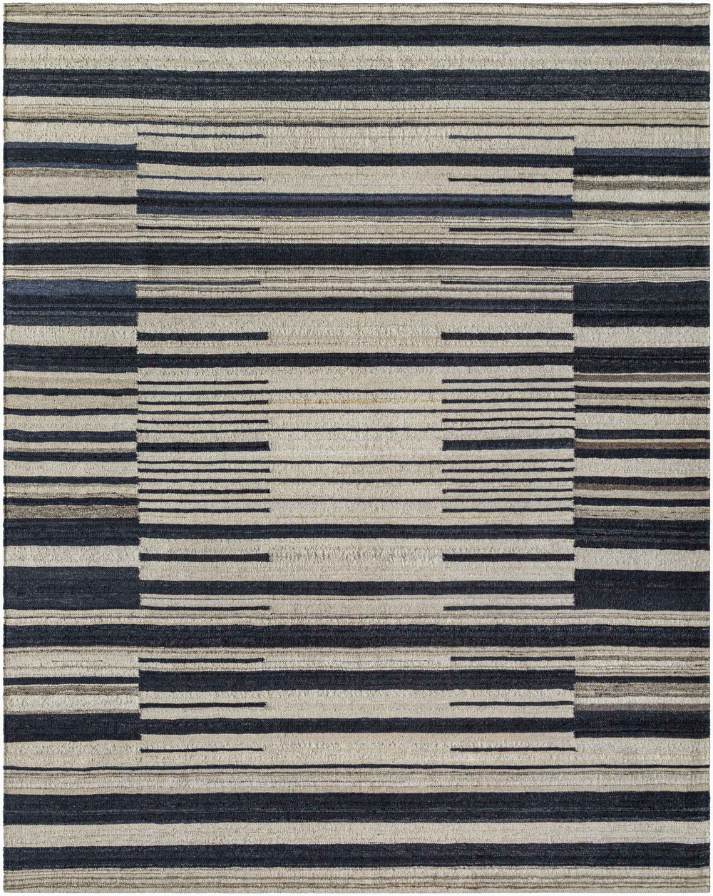 Surya Stockholm Handmade 2' X 3' Area Rug - Timeless Cotton & Wool Blend, Perfect For Any Room Decor! Charcoal Wool Shm2300-576