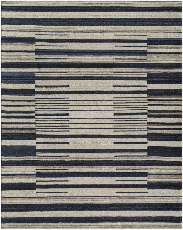 Surya Stockholm Handmade 2' X 3' Area Rug - Timeless Cotton & Wool Blend, Perfect For Any Room Decor! Charcoal Wool Shm2300-576