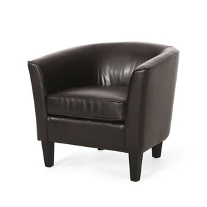 English Elm Club Chair Bonded Leather Tub Seat with Birch Legs for Modern Living Spaces 56991.00