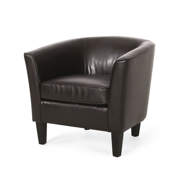 English Elm Club Chair Bonded Leather Tub Seat with Birch Legs for Modern Living Spaces 56991.00