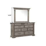 Pulaski Furniture Madison Ridge 10 Drawer Dresser and Framed Mirror in Heritage Taupe P091-BR-K7-PULASKI P091-BR-K7-PULASKI