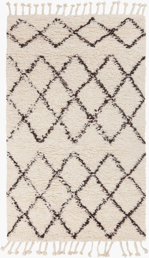 Surya Sherpa Handmade 2' X 3' Rug - Global Elegance With Plush Pile, Durable Wool Design For Any Room White Wool Shp8001-913