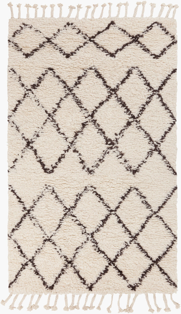 Surya Sherpa Handmade 2' X 3' Rug - Global Elegance With Plush Pile, Durable Wool Design For Any Room White Wool Shp8001-913