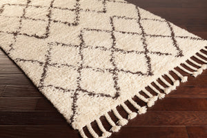 Surya Sherpa Handmade 2' X 3' Rug - Global Elegance With Plush Pile, Durable Wool Design For Any Room White Wool Shp8001-913