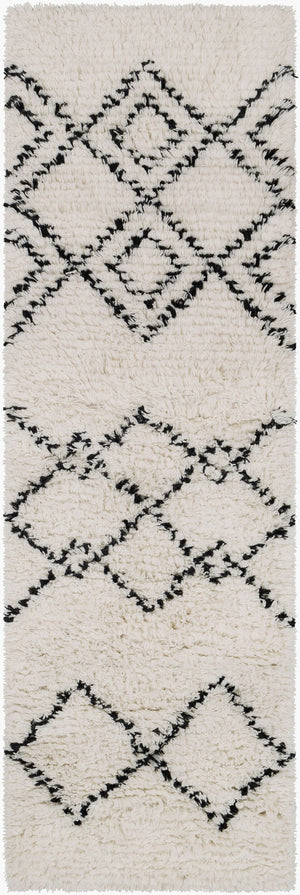Surya Sherpa Handmade 2' X 3' Rug - Global Elegance With Plush Pile, Durable Wool Design For Any Room Black Wool Shp8002-268