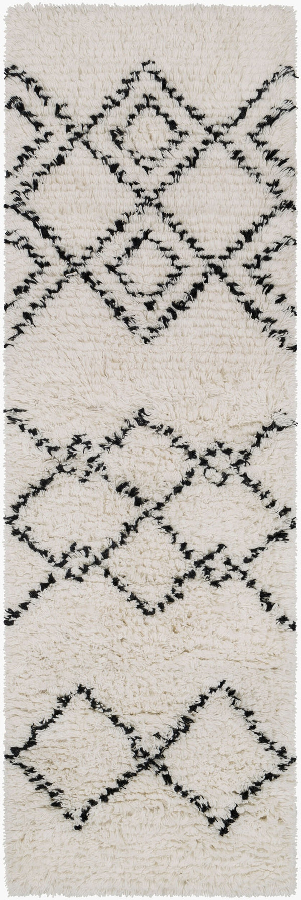 Surya Sherpa Handmade 2' X 3' Rug - Global Elegance With Plush Pile, Durable Wool Design For Any Room Black Wool Shp8002-268