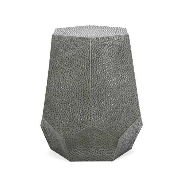 English Elm Christopher Knight Home® - METAL Modern Hammered Iron Geometric Side Table — Sleek Brushed Finish, Sturdy 80 lb Capacity Antique Silver 72228.00
