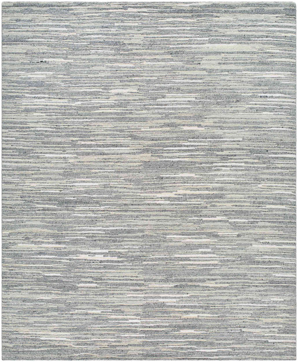 Surya Shaquille Handmade 2' X 3' Luxurious Viscose & Wool Rug For Farmhouse Cottage Style Homes Slate Gray Wool,Viscose Shq2300-810