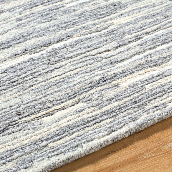 Surya Shaquille Handmade 2' X 3' Luxurious Viscose & Wool Rug For Farmhouse Cottage Style Homes Slate Gray Wool,Viscose Shq2300-912