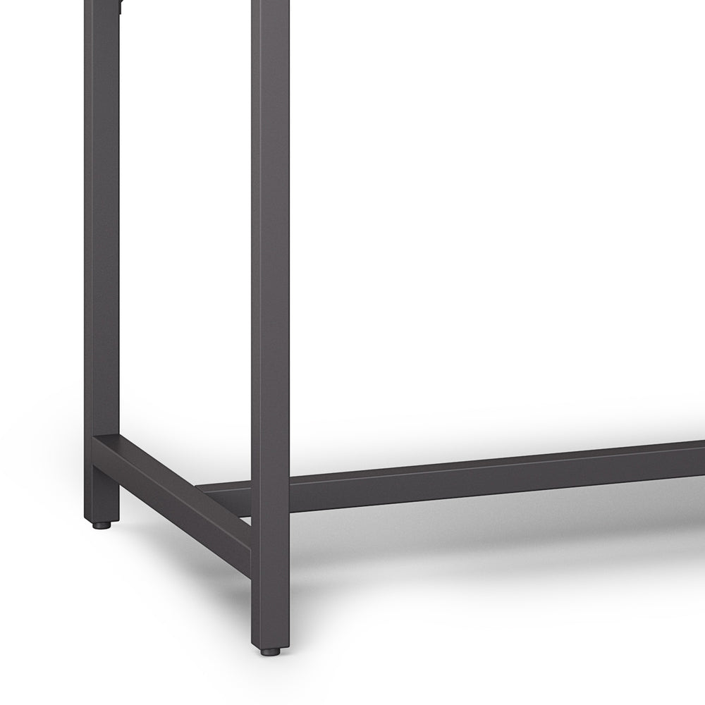 English Elm Banting Mid-Century Modern Desk - Stylish Distressed Grey Finish With Ample Storage & Space B136P158459