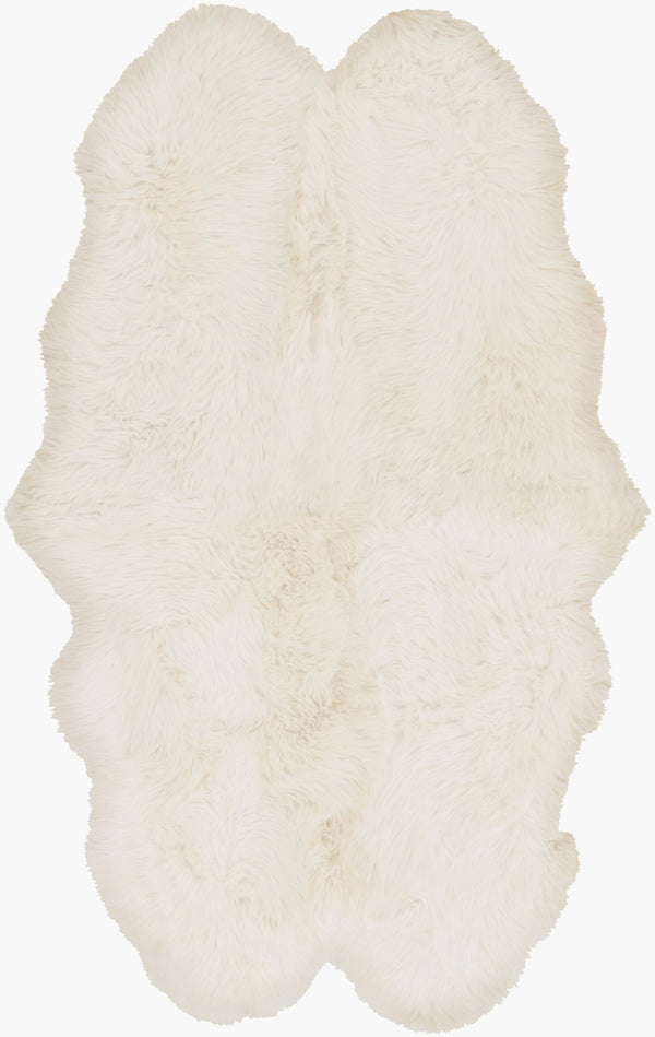 Surya Sheepskin Shs-9600 Handmade 2' X 3' Plush Pile Rug - Modern Decor With Timeless Elegance & Comfort Ivory Sheepskin Shs9600-46