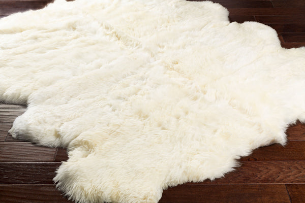 Surya Sheepskin Shs-9600 Handmade 2' X 3' Plush Pile Rug - Modern Decor With Timeless Elegance & Comfort Ivory Sheepskin Shs9600-23