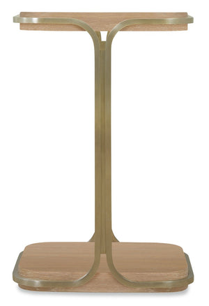 Hooker Furniture Banyon Banyon Bay Accent Table — Compact Desert Oak Rectangular End Table With Brushed Brass Legs, Versatile Style 6081-80001-82