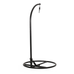 English Elm Durable Freestanding Iron Hanging Chair Stand with Safety Belt for Indoor Outdoor Use 62075.00HNGBLK