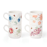 Lenox Butterfly Meadow 4-Piece Stacking Mug Set Multi, WHITE PORCELAIN 890451