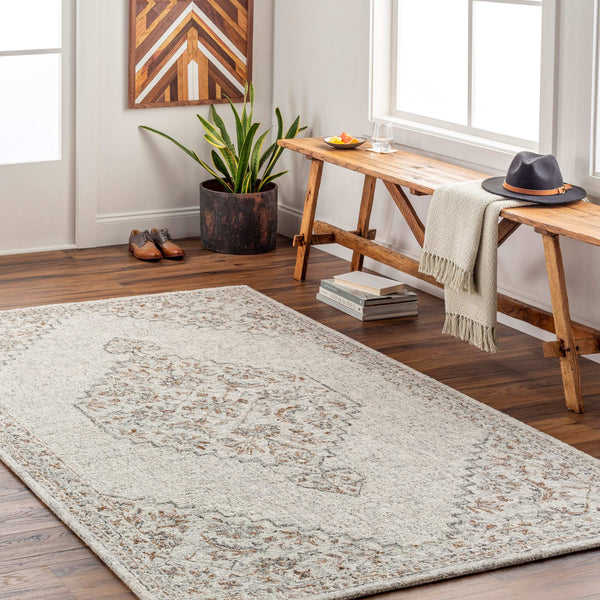 Surya Symphony Elegant 2' X 3' Handmade Rug - Soft Viscose & Wool Blend, Perfect For Living Room & Bedroom Light Gray Viscose,Wool Shy2302-23
