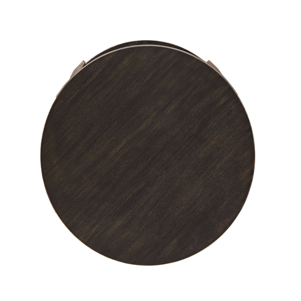 Homelegance By Top-Line Conlley Wood and Metal T-Brace Round End Table Espresso MDF