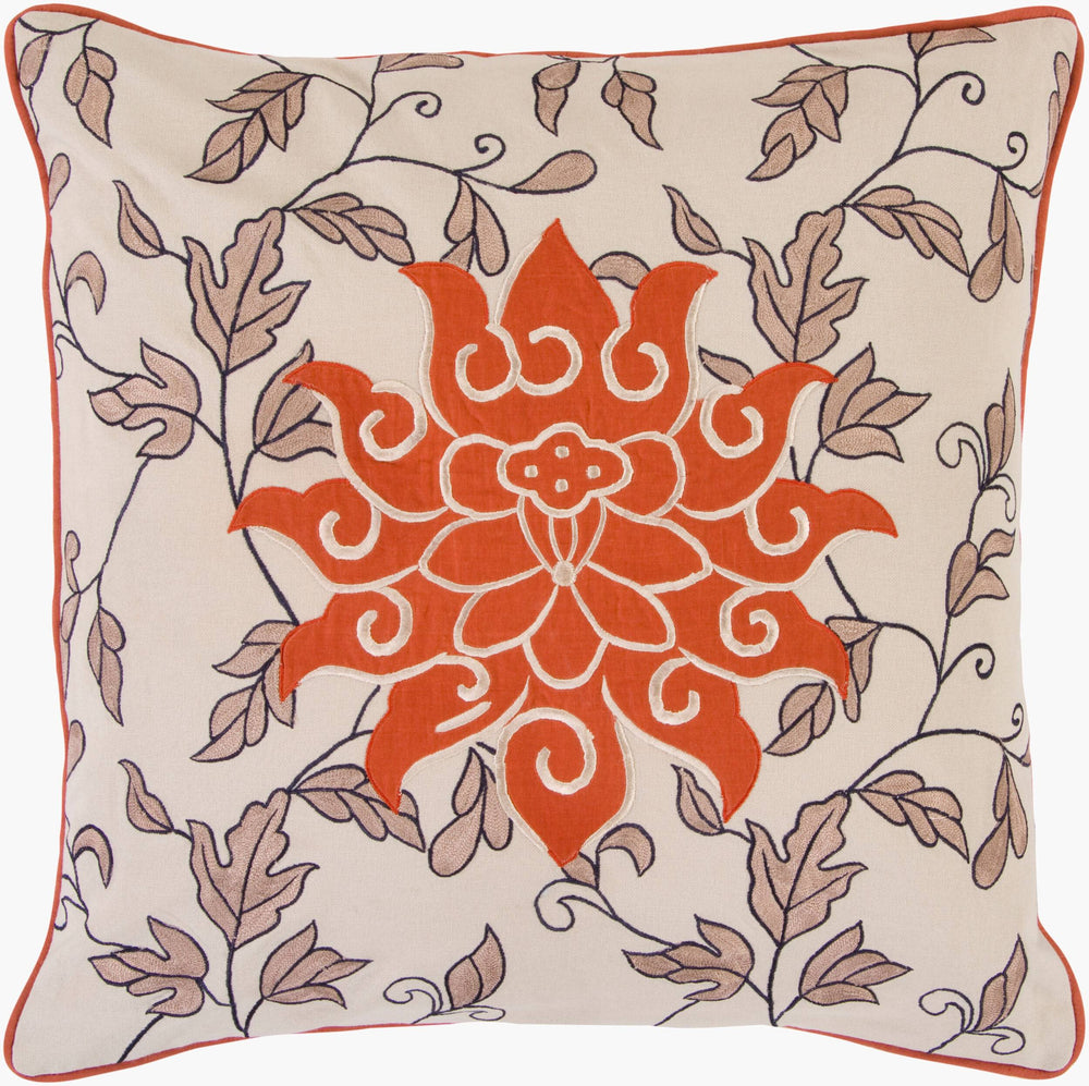 Surya Starburst Modern Cotton Accent Pillow - 18"L X 18"W, Eye-catching Starburst Design For Cozy Decor Rust Cotton Si2000-1818