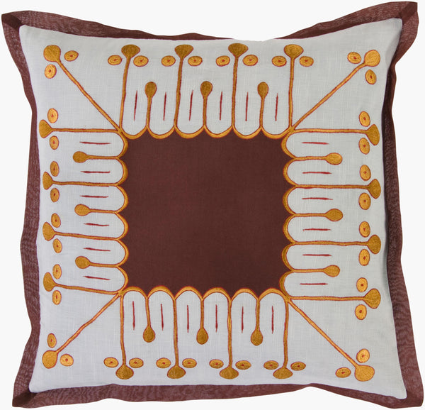 Surya Decorative Cotton Accent Pillows Si-2003 - 18" X 18" Stylish Home Decor With 30-day Warranty Rust Cotton Si2014-1818p