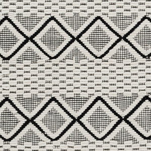 Surya Saint Clair 2' X 3' Handmade New Zealand Wool Rug - Global Style, Textured Fringe, Versatile Decor Black Nz Wool Sic2301-23