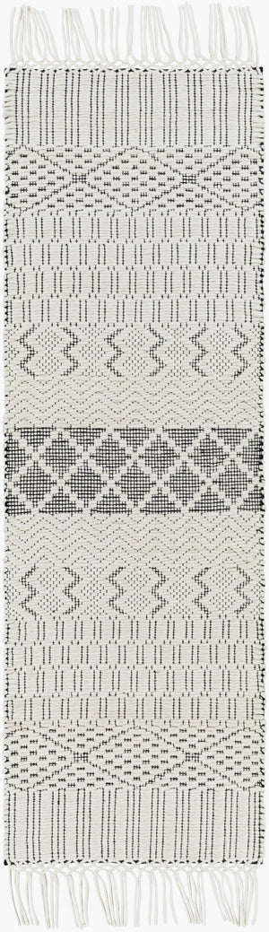 Surya Saint Clair 2' X 3' Handmade New Zealand Wool Rug - Global Style, Textured Fringe, Versatile Decor Black Nz Wool Sic2302-268