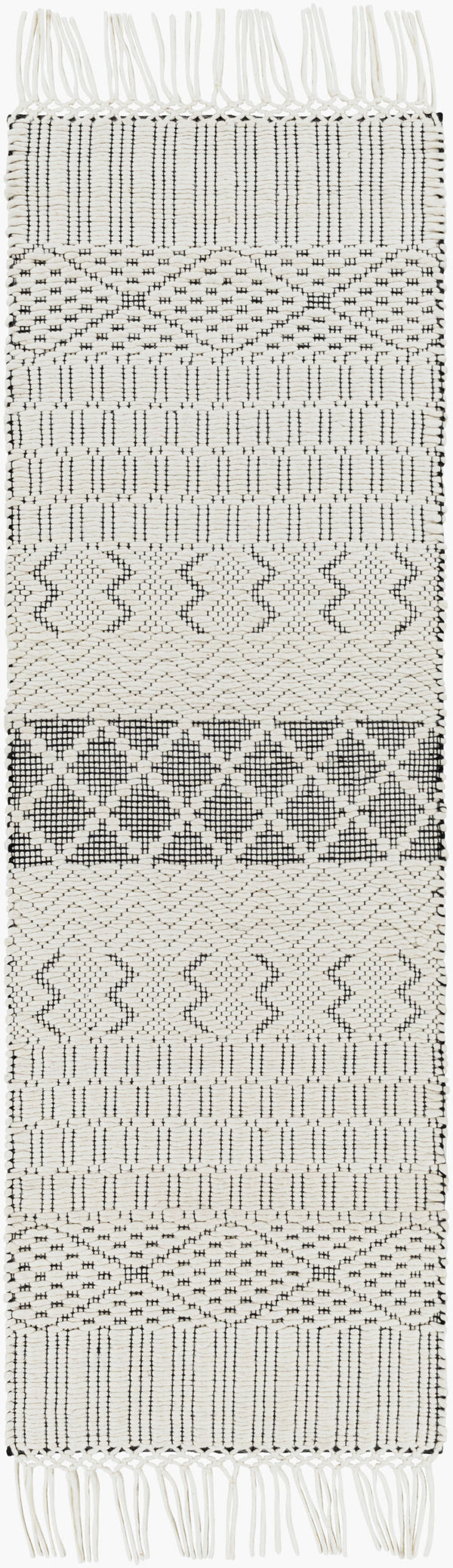 Surya Saint Clair 2' X 3' Handmade New Zealand Wool Rug - Global Style, Textured Fringe, Versatile Decor Black Nz Wool Sic2302-268