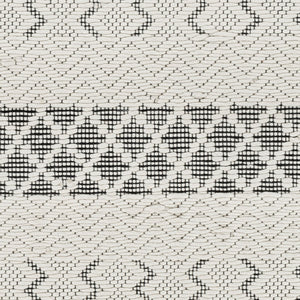 Surya Saint Clair 2' X 3' Handmade New Zealand Wool Rug - Global Style, Textured Fringe, Versatile Decor Black Nz Wool Sic2302-268