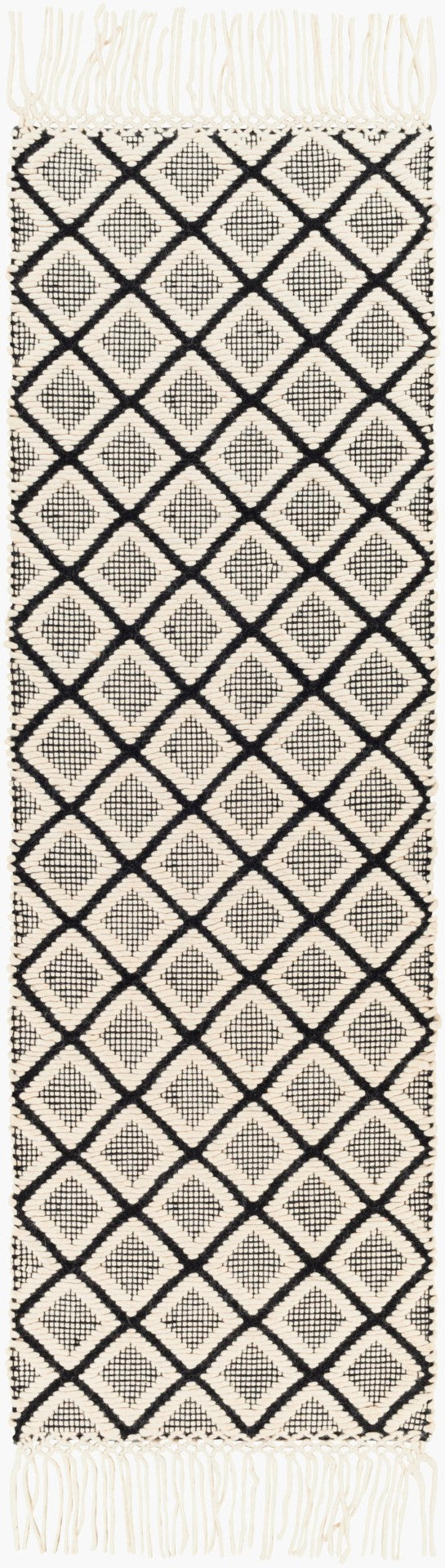 Surya Saint Clair 2' X 3' Handmade New Zealand Wool Rug - Global Style, Textured Fringe, Versatile Decor Black Nz Wool Sic2304-268