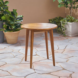 English Elm Stamford Round Solid Acacia Outdoor Bistro Table Weather Resistant Patio Dining 62919.00