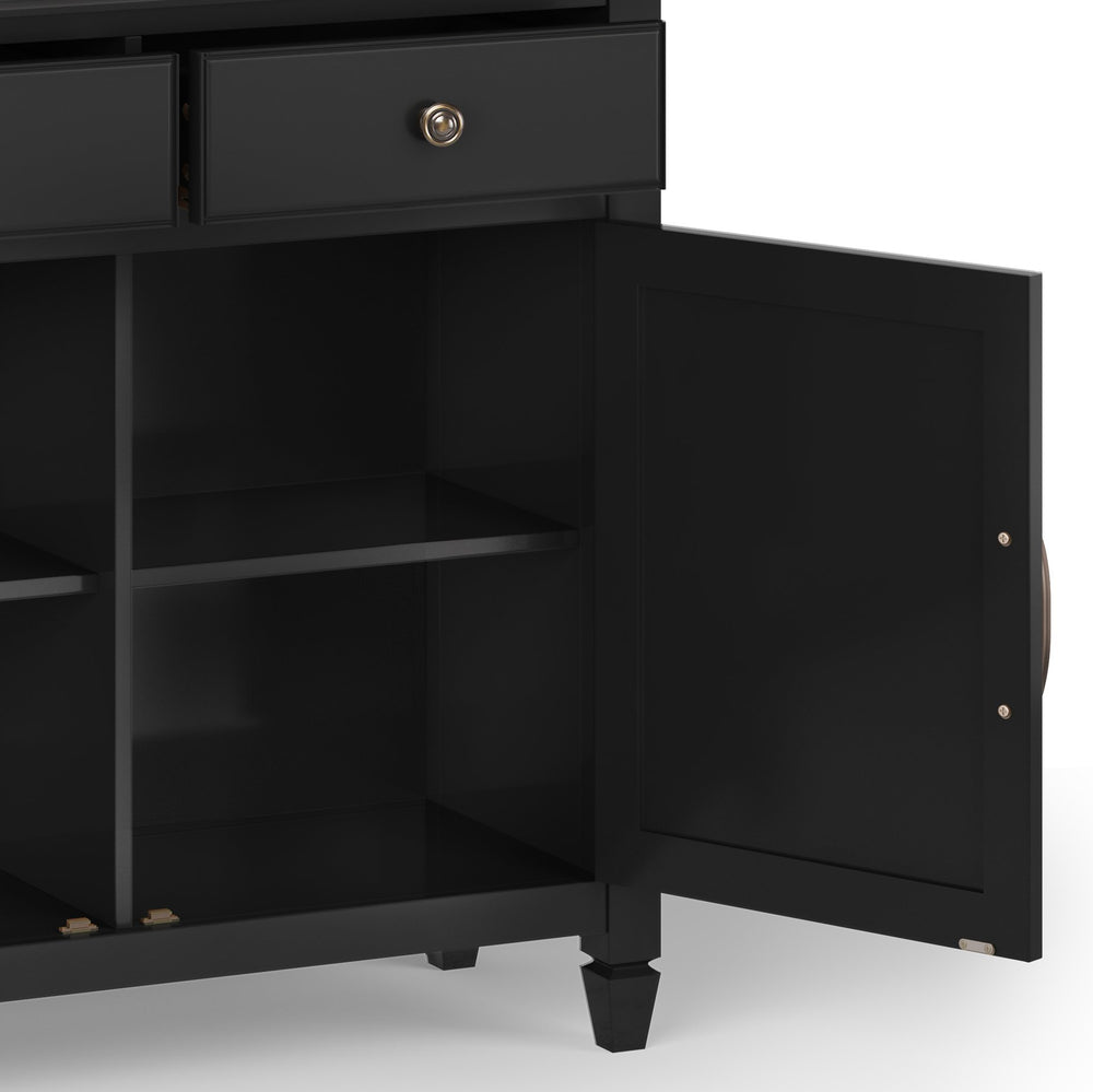 English Elm Connaught Handcrafted Solid Wood Entryway Storage Cabinet In Black - Timeless Style & Versatile Functionality B136P158538
