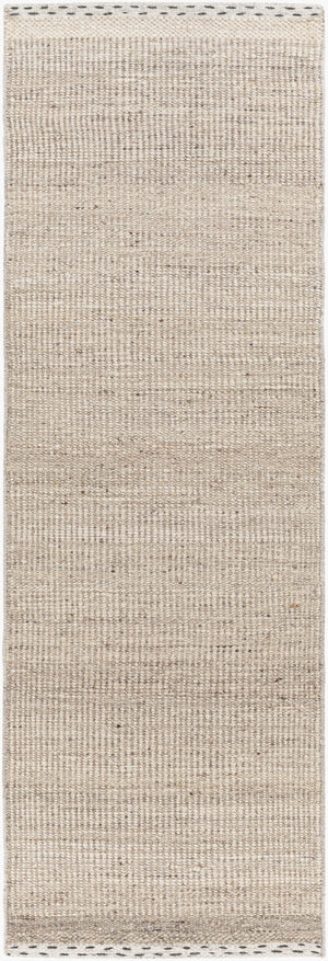 Livabliss Sadie Handwoven Wool Flatweave Area Rug for High Traffic Living and Dining Spaces Tan, Light Beig 2'6" x 8' SID2300-268