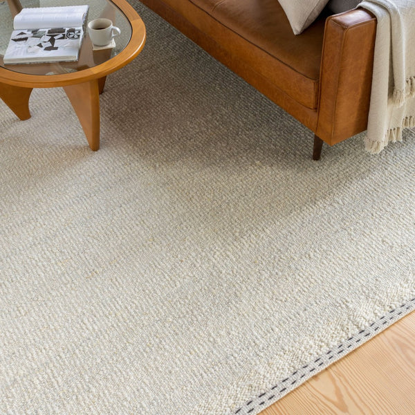 Livabliss Sadie Hand-woven Wool Flatweave Rug for Farmhouse and Cottage Living Spaces Light Beige, Cr 8'10" x 12' SID2301-81012