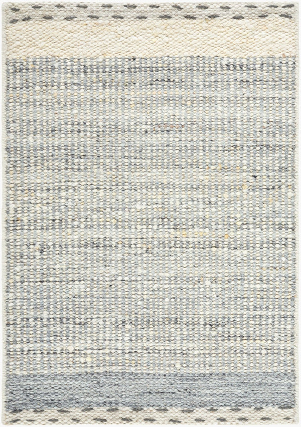 Livabliss Sadie Handwoven Wool Flatweave Area Rug for Farmhouse and Bohemian Living Rooms Denim, Cream 2' x 3' SID2303-23