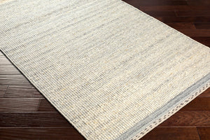 Livabliss Sadie Handwoven Wool Flatweave Area Rug for Farmhouse and Bohemian Living Rooms Denim, Cream 8' x 10' SID2303-810