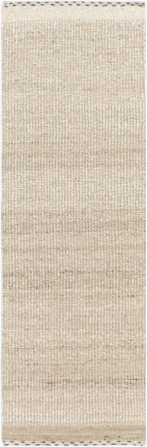 Livabliss Sadie Handwoven Wool Flatweave Rug Artisan Crafted for Cottage and Farmhouse Living Spaces Cream, Light Be 2'6" x 8' SID2304-268