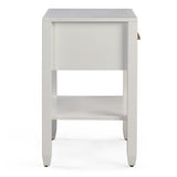 Kirby Nightstand, White Salt Flat - Kirby Nightstand White SFKIRBNST00WH Malouf