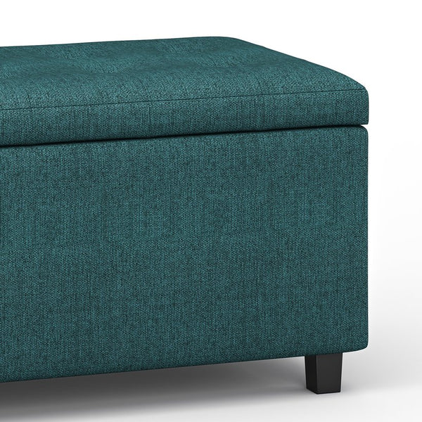 English Elm Cosmopolitan Teal Storage Ottoman - Elegant, Versatile Design With Hidden Compartment For Organizing Essentials B136P159774