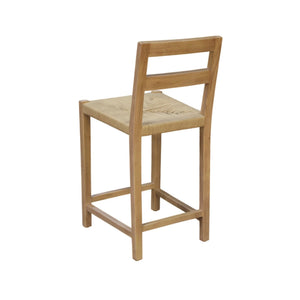 Sierra Handwoven Rope Seat Counter Stools Set of 2 Solid Wood Coastal Kitchen