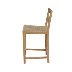 Sierra Handwoven Rope Seat Counter Stools Set of 2 Solid Wood Coastal Kitchen