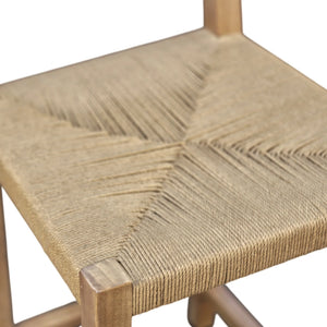 Sierra Handwoven Rope Seat Counter Stools Set of 2 Solid Wood Coastal Kitchen