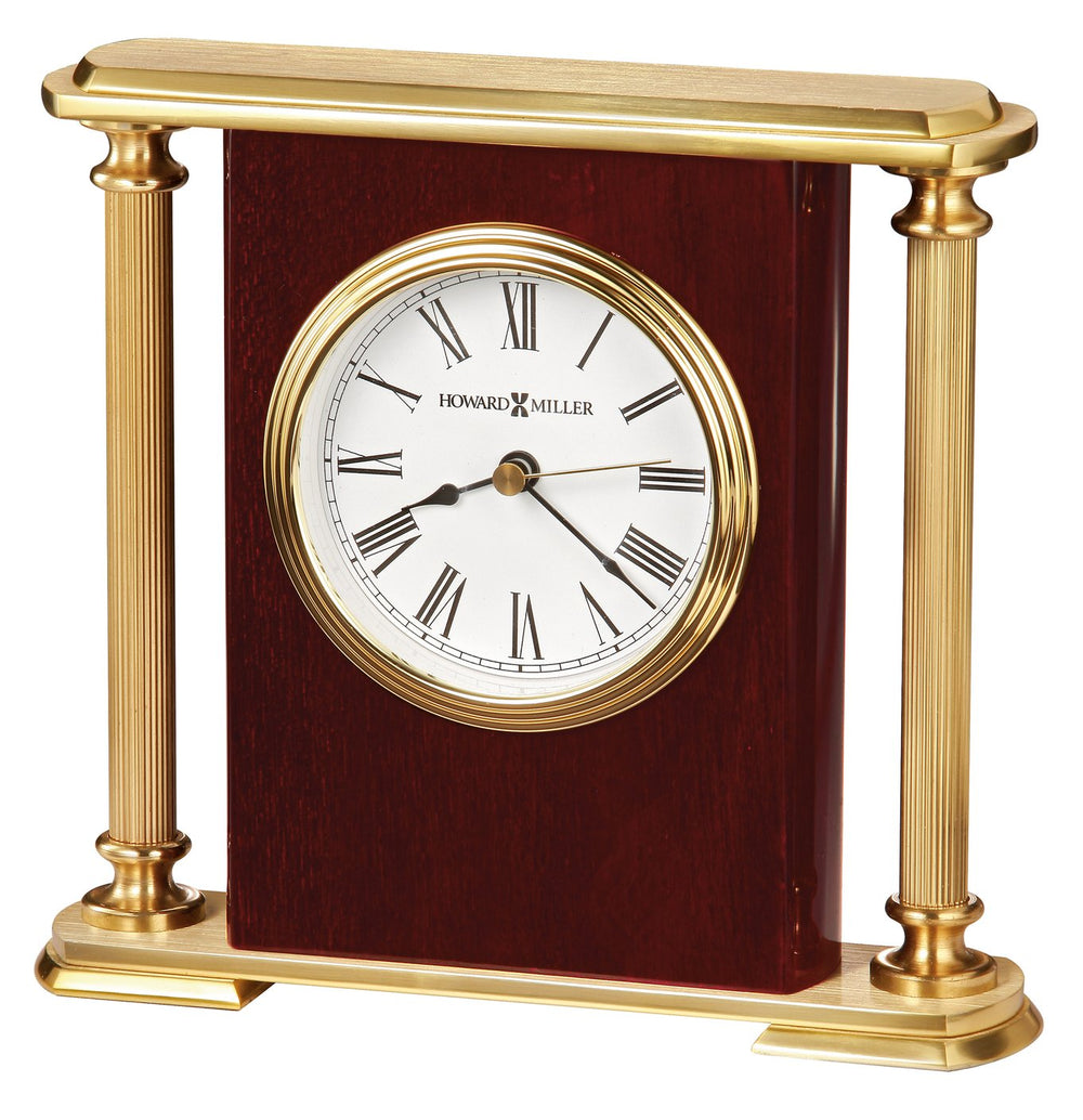 Hekman Furniture 645104 Rosewood Encore Bracket Clock - Elegant Quartz Timepiece With Brass Accents & Glass Crystal Rosewood Rosewood Encore Bracket Tabletop Clock 645104