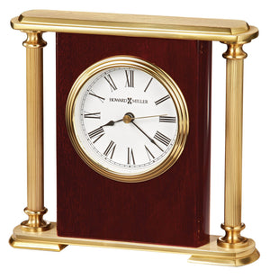 Hekman Furniture 645104 Rosewood Encore Bracket Clock - Elegant Quartz Timepiece With Brass Accents & Glass Crystal Rosewood Rosewood Encore Bracket Tabletop Clock 645104