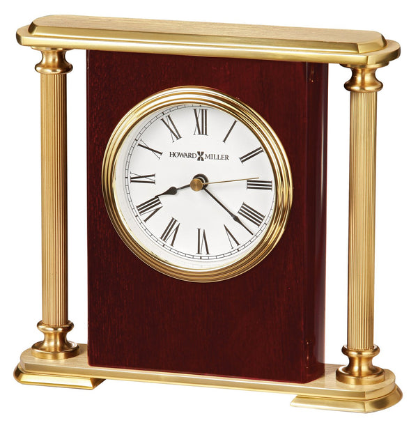 Hekman Furniture 645104 Rosewood Encore Bracket Clock - Elegant Quartz Timepiece With Brass Accents & Glass Crystal Rosewood Rosewood Encore Bracket Tabletop Clock 645104