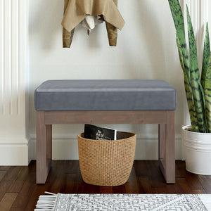 English Elm Milltown Versatile Stone Grey Ottoman Bench - Stylish Vegan Faux Leather Footstool For Any Room B136P159091